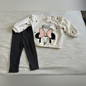 H&M White and Black Minnie Mouse Kids Set
